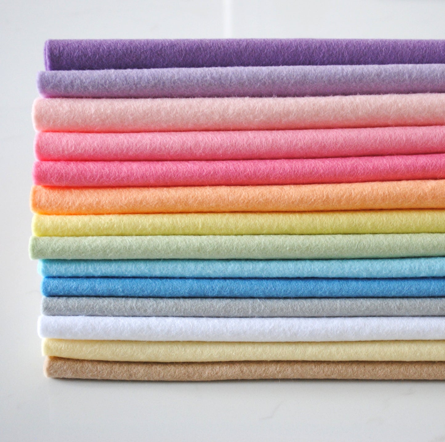 Pastel Felt Bundle - Wool Blend Craft Felt - 14 sheets