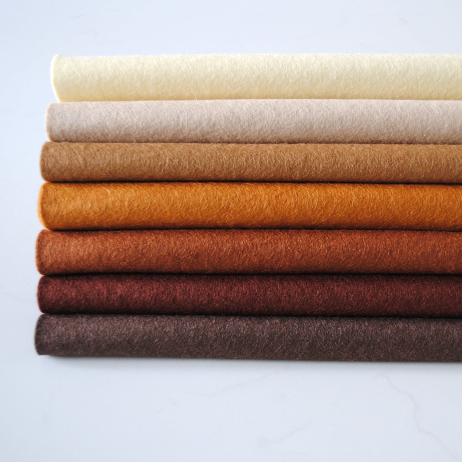 Brown and Cream Wool Blend Craft Felt Sheets