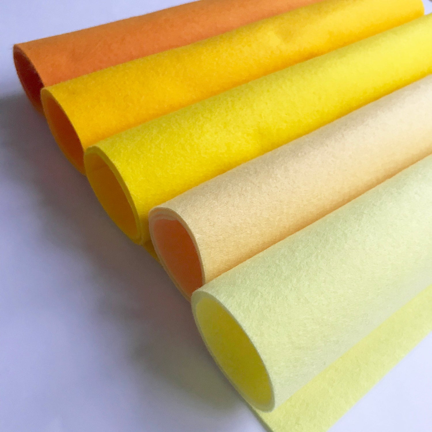 Yellow Polyester Craft Felt Sheets