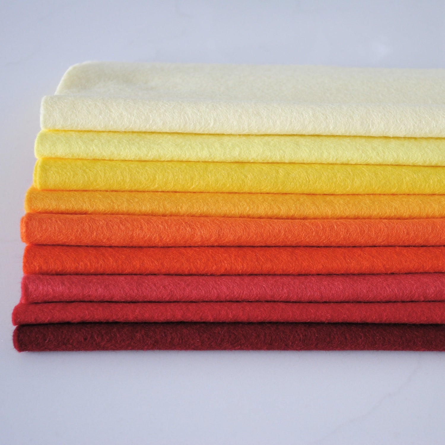 Red, Orange and Yellow Wool Blend Craft Felt Sheets