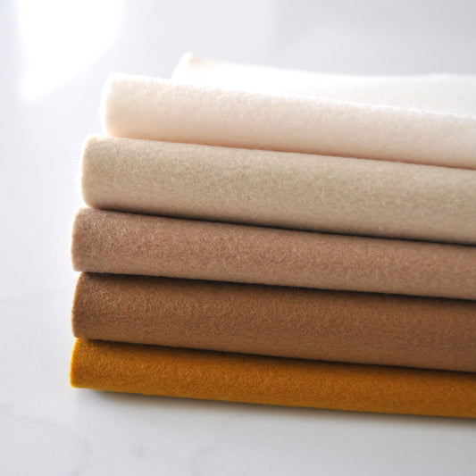 Biscuit Felt Bundle - Polyester Craft Felt - 5 sheets