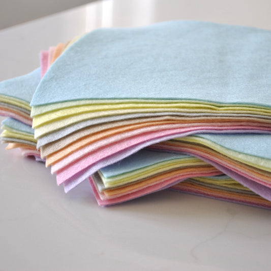Pastel Felt Bundle - Wool Blend Craft Felt - 10 sheets