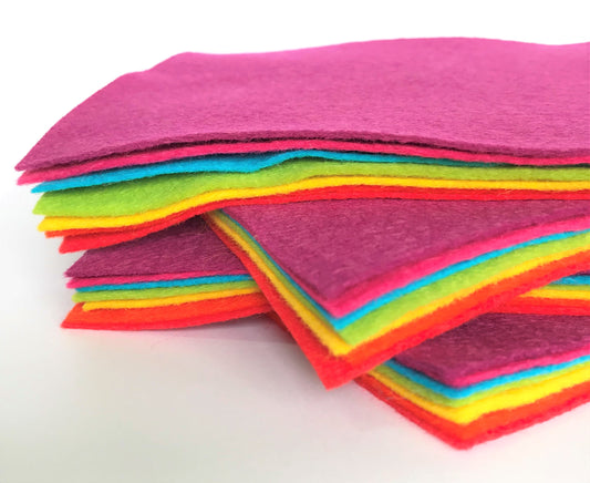 Bright Felt Bundle - Wool Blend Craft Felt - 7 sheets