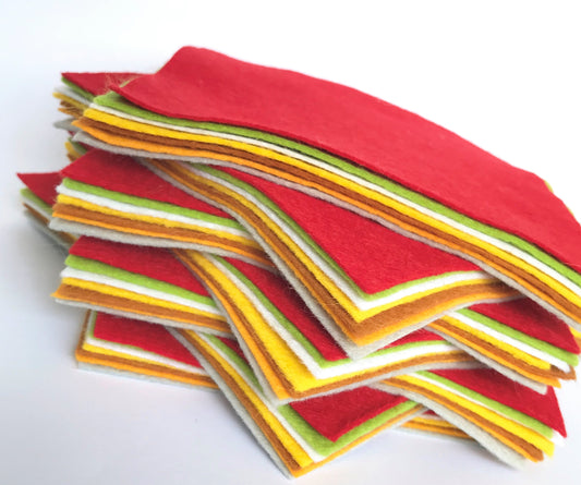 Christmas Felt Bundle - Wool Blend Craft Felt - 7 sheets