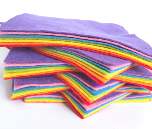 Over the Rainbow Felt Bundle - Wool Blend Craft Felt - 7 sheets
